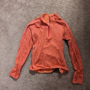 Nike Dri-FIT Salmon Pink/ Orange Long Sleeve Running Quarter Zip Top